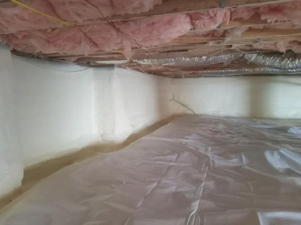 Crawl space encapsulation with closed-cell spray foam for Attic Insulation in New Providence